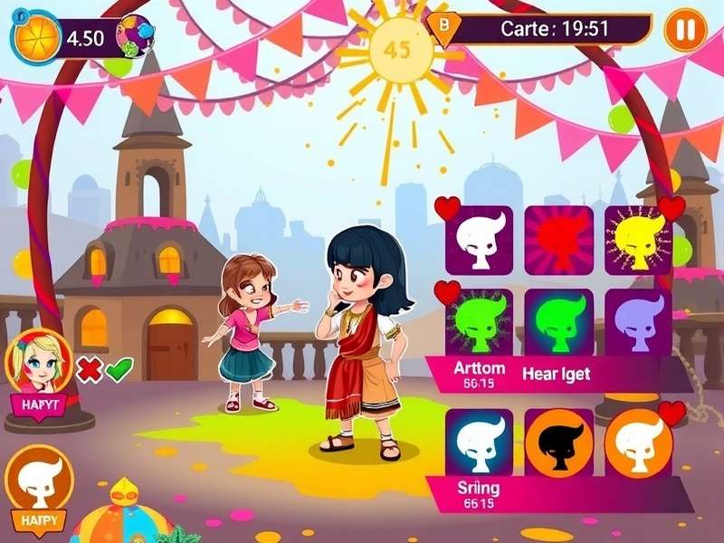 Bright Holi Adventure character customization options